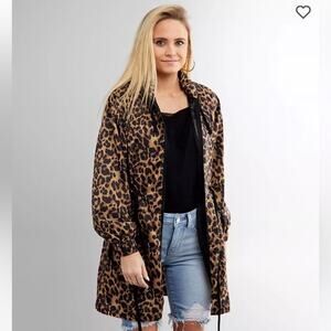 Leopard Print Windbreaker Jacket - CI Sono - Size L